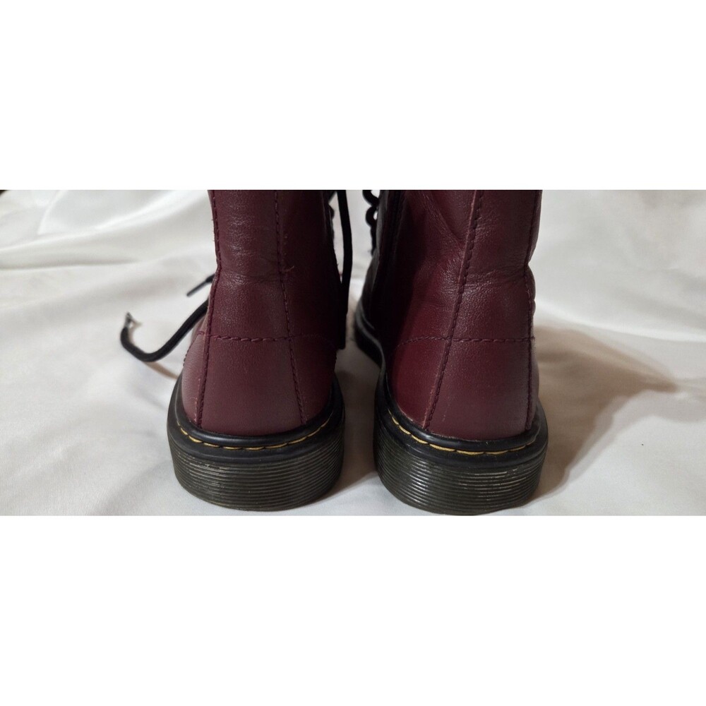 Dr. Martens Boots Big Kids Size 3 Real  Maroon Leather Shoes Air Wair - Picture 12 of 15